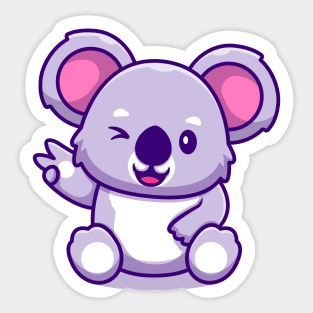 Cute Koala Peace Hand Sticker